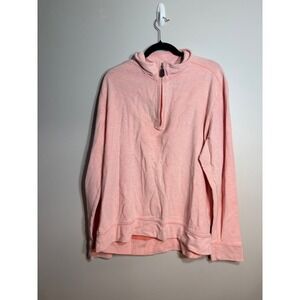 Tommy Bahama Mens XL Quarter Zip Pullover Sweatshirt Coral Pink Heather Marlin